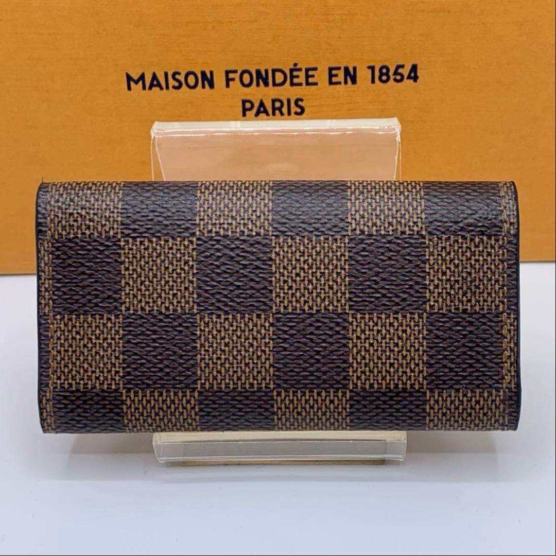 【美品】ルイヴィトン　キーケース　4連　ミュルティクレ4 ダミエ　エベヌ