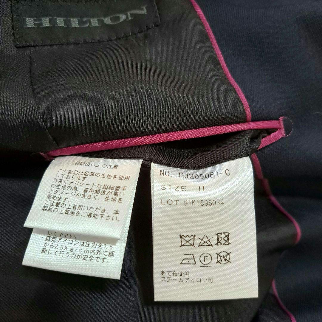 HILTON ヒルトン super110's パンツスーツ セット 黒　無地