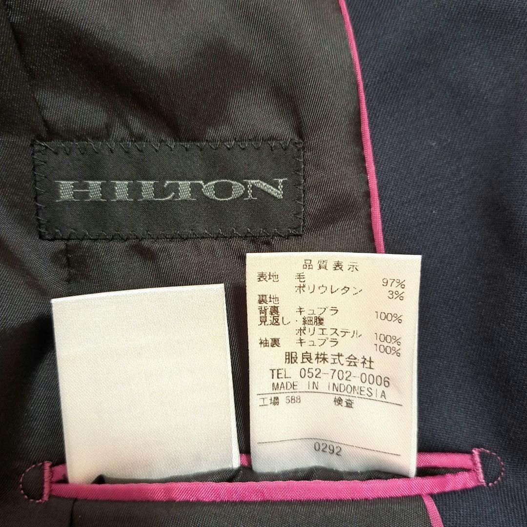 HILTON ヒルトン super110's パンツスーツ セット 黒　無地