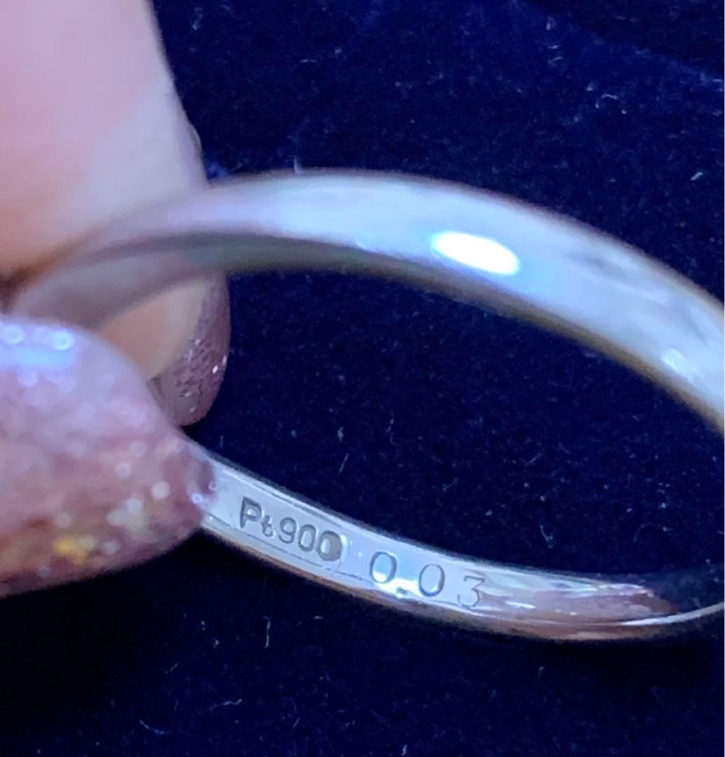 プラチナ　pt900 Ｖ字 ピンダイヤモンド　０.０３ct ９号