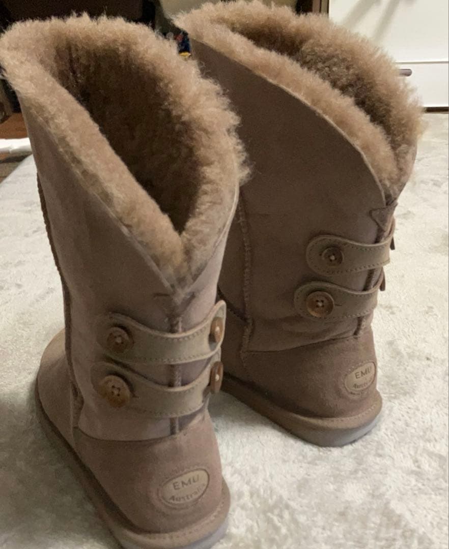 新品 エミューオーストラリア EMU ムートンブーツ 26 ベージュ ミドル丈