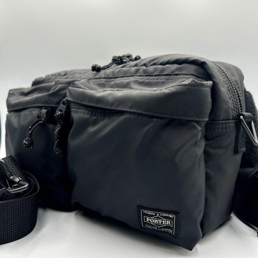 ☆未使用級☆【PORTER】現行 FORCE 2WAY WAIST BAG 黒