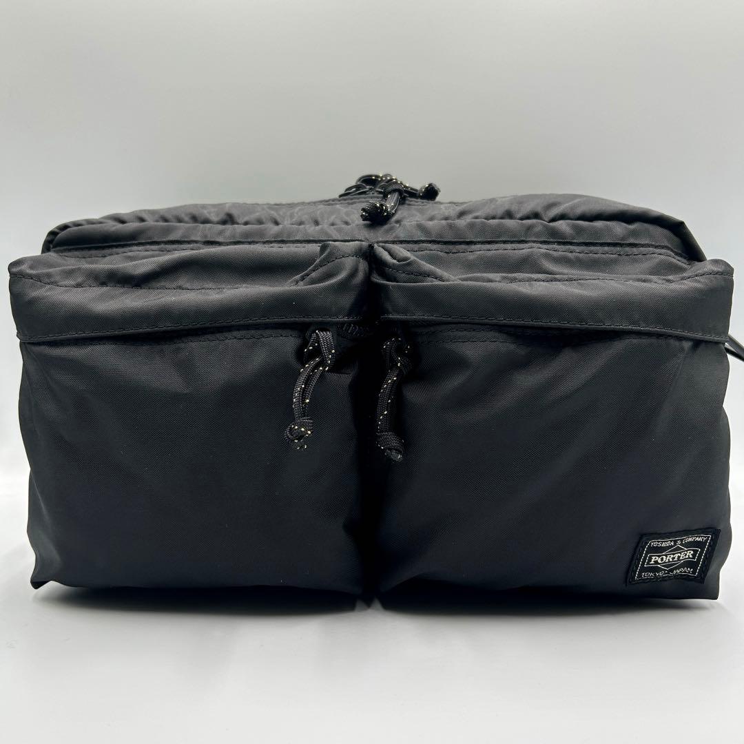 ☆未使用級☆【PORTER】現行 FORCE 2WAY WAIST BAG 黒