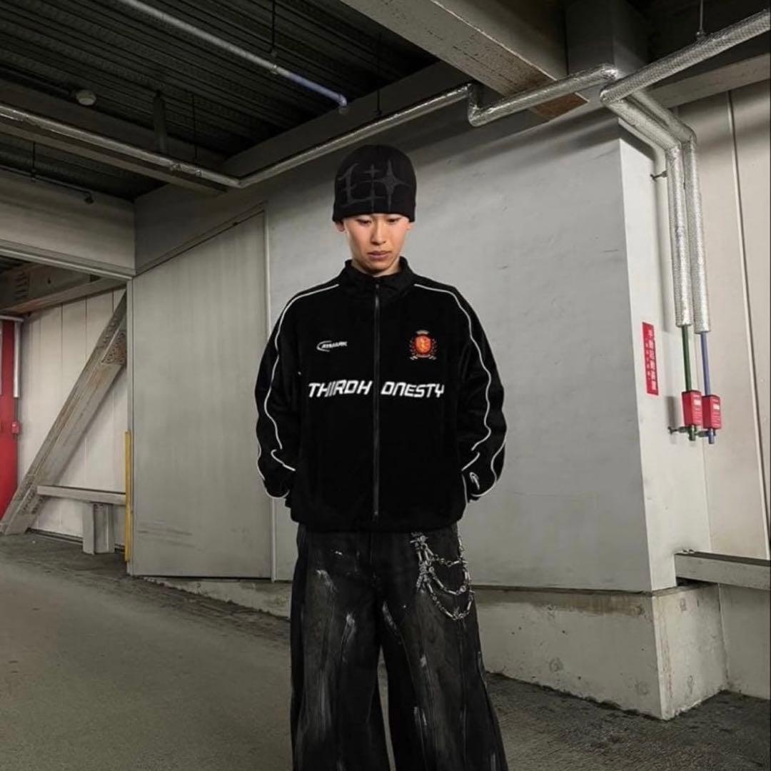 アットマーク　ATMARK　スエードトラックジャケット　黒　Lサイズ