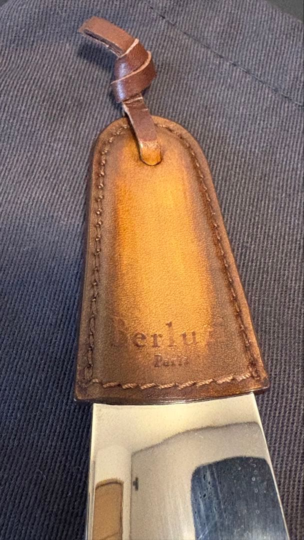 Berluti シューホーン 靴べら レザー ブラウン シルバー