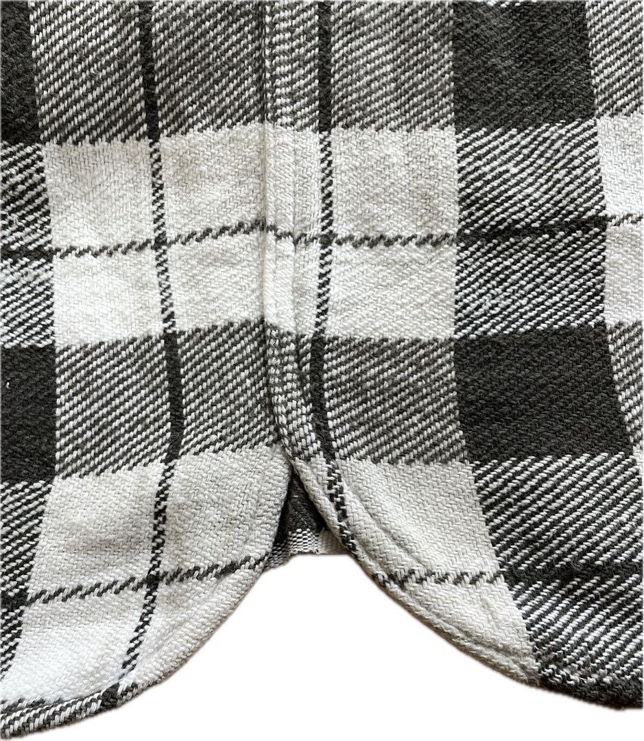 WINTER KING 60年代　ヘヴィーネルシャツ　マチ付き　皿ボタン　黒灰白