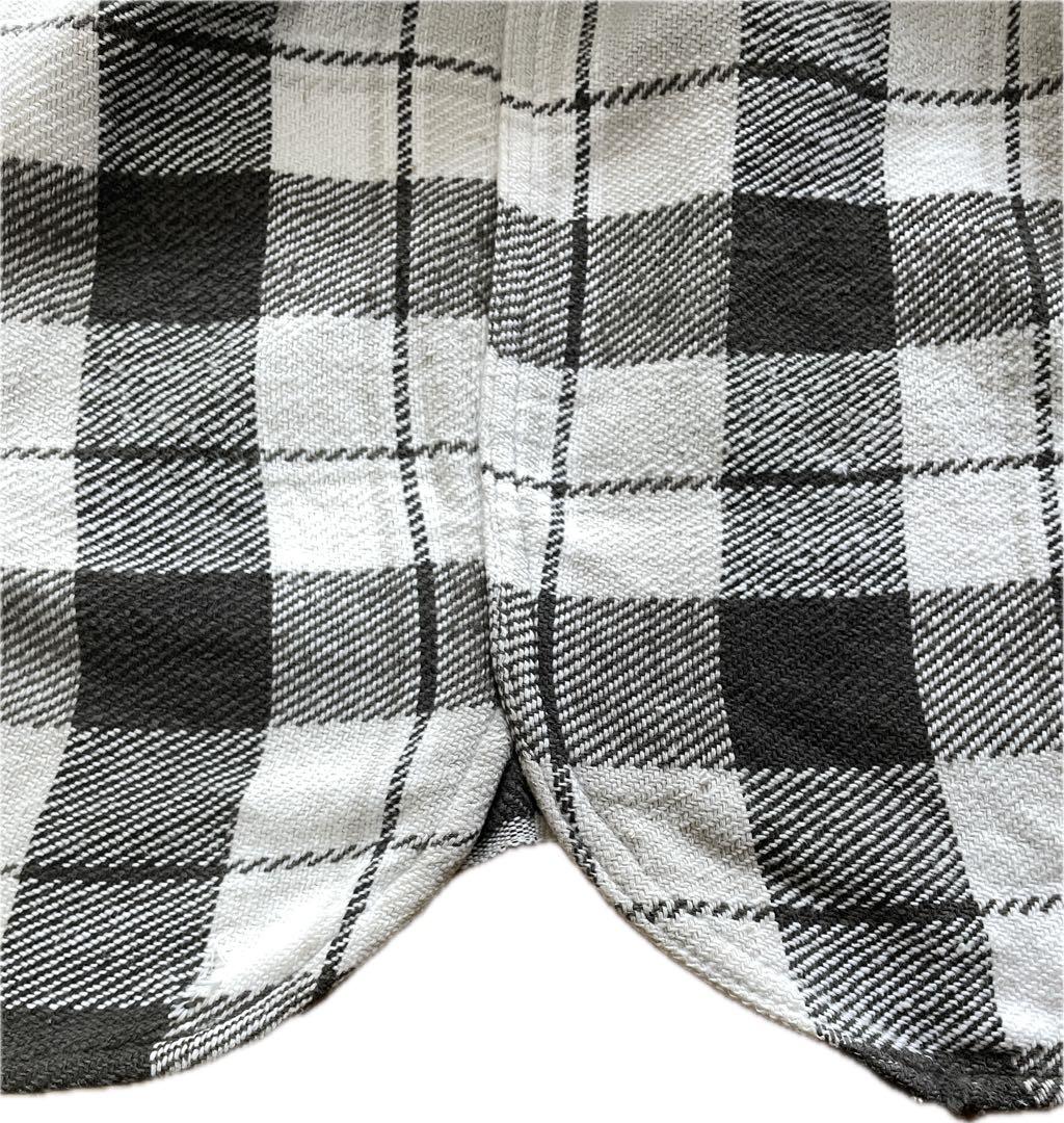 WINTER KING 60年代　ヘヴィーネルシャツ　マチ付き　皿ボタン　黒灰白