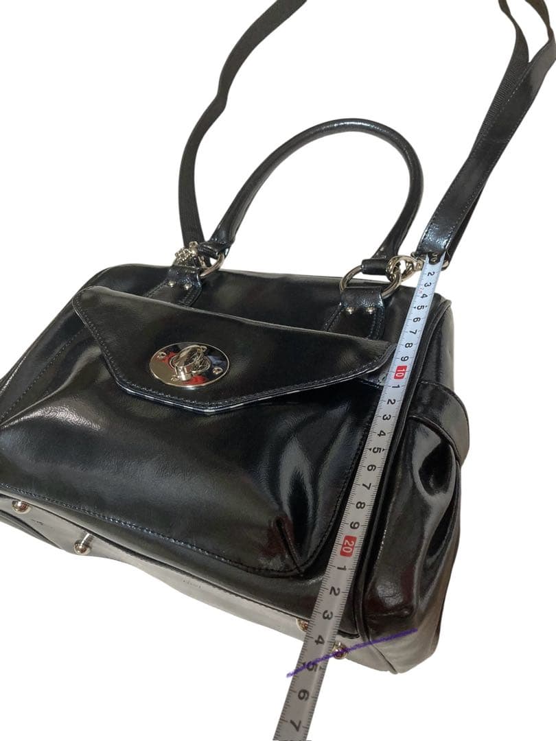 レアデザイン✴︎エナメルレザーボストン2wayショルダーy2kグランジ平成ギャル