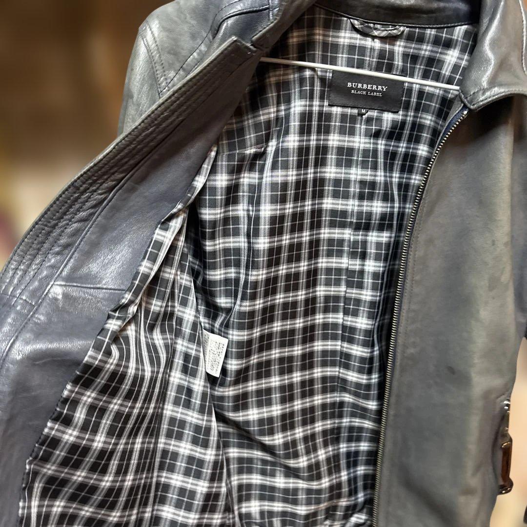 BURBERRY BLACK LABEL シングルライダース Mサイズ ネイビー