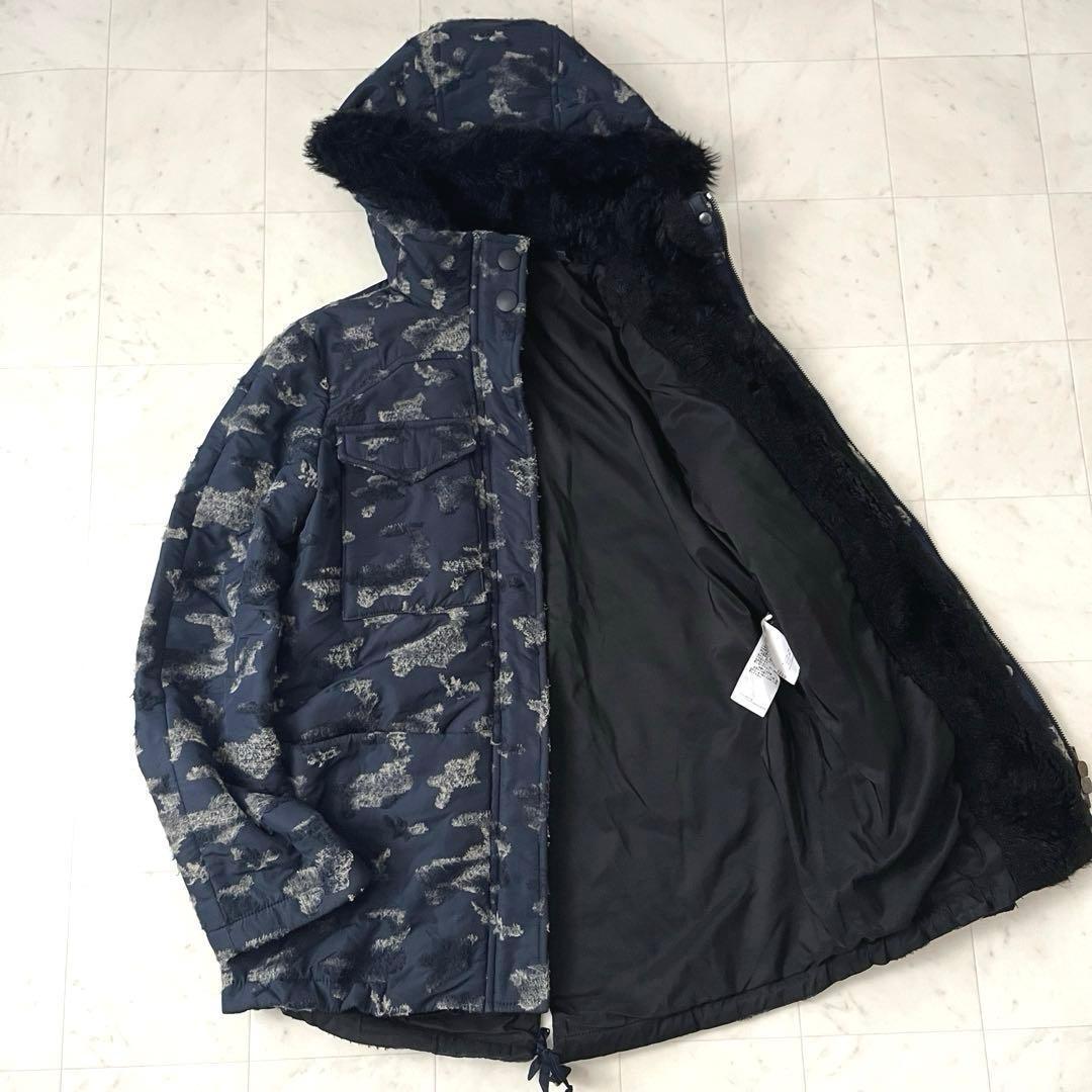 美品✨ジルサンダー 中綿 ジャケット ブルゾン フード ファー カモフラ 34