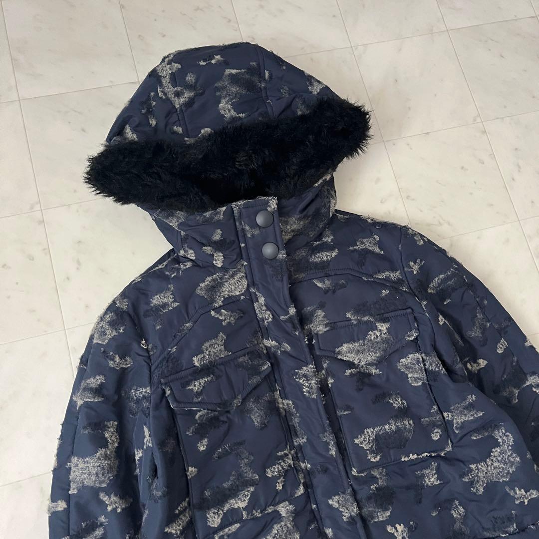 美品✨ジルサンダー 中綿 ジャケット ブルゾン フード ファー カモフラ 34