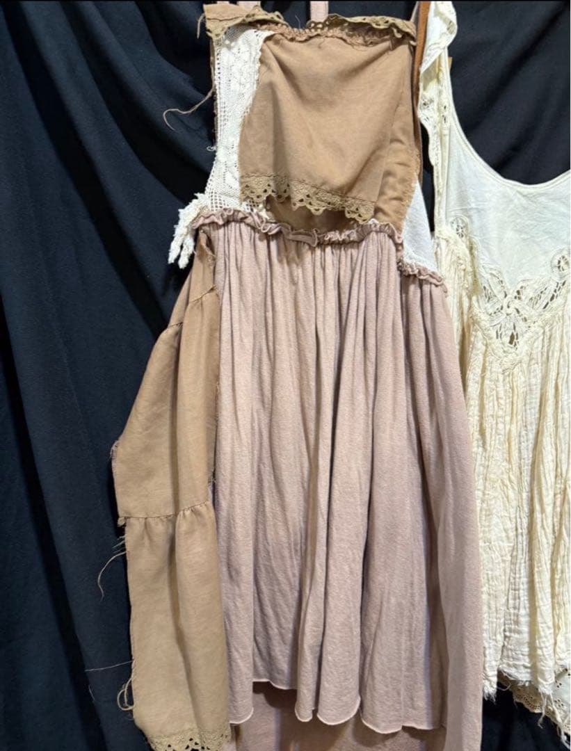 ハンドメイドマグノリアパール風コットンレースキャミロリータヒッピーカントリー