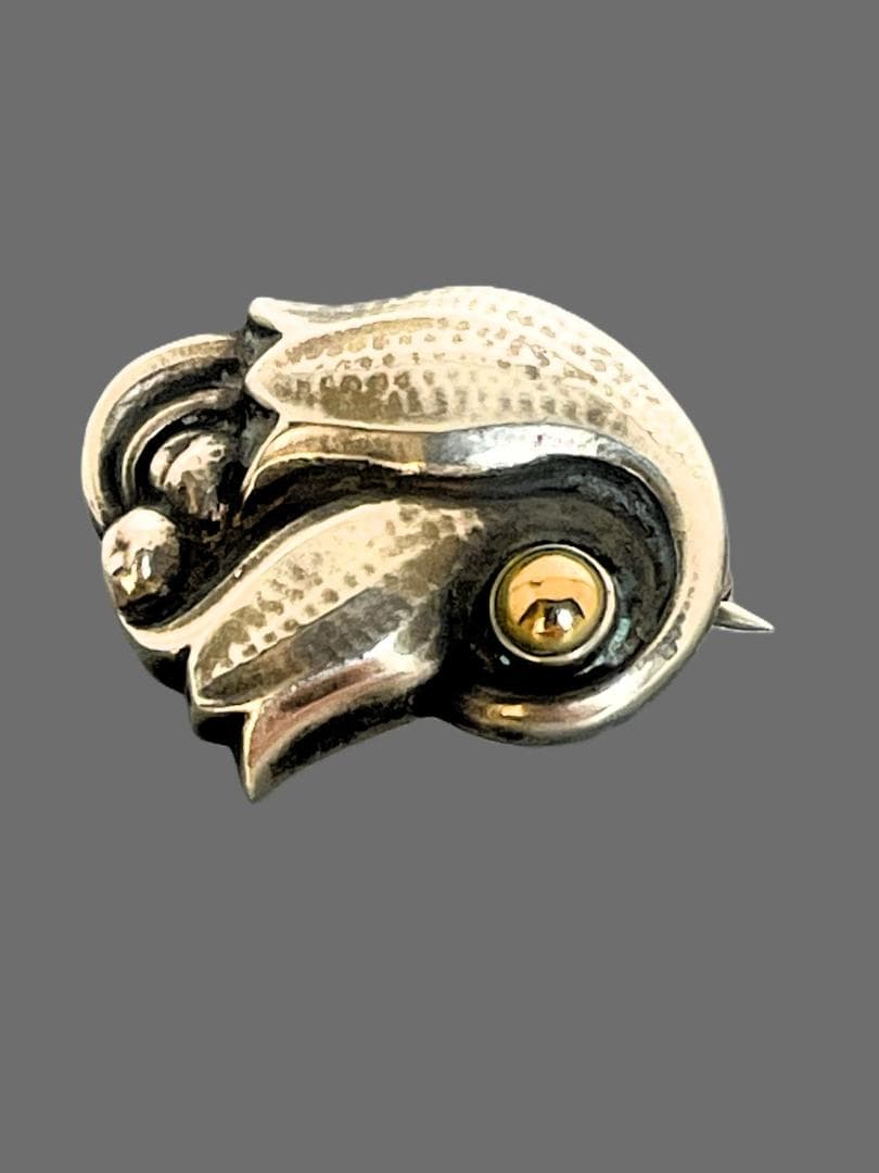   ブローチ フラワーモチーフ 刻印100　希少 SV