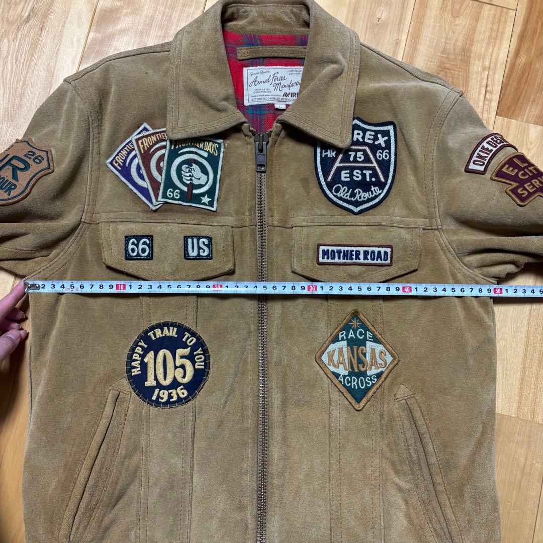 AVIREX パッチ付きレザージャケット L