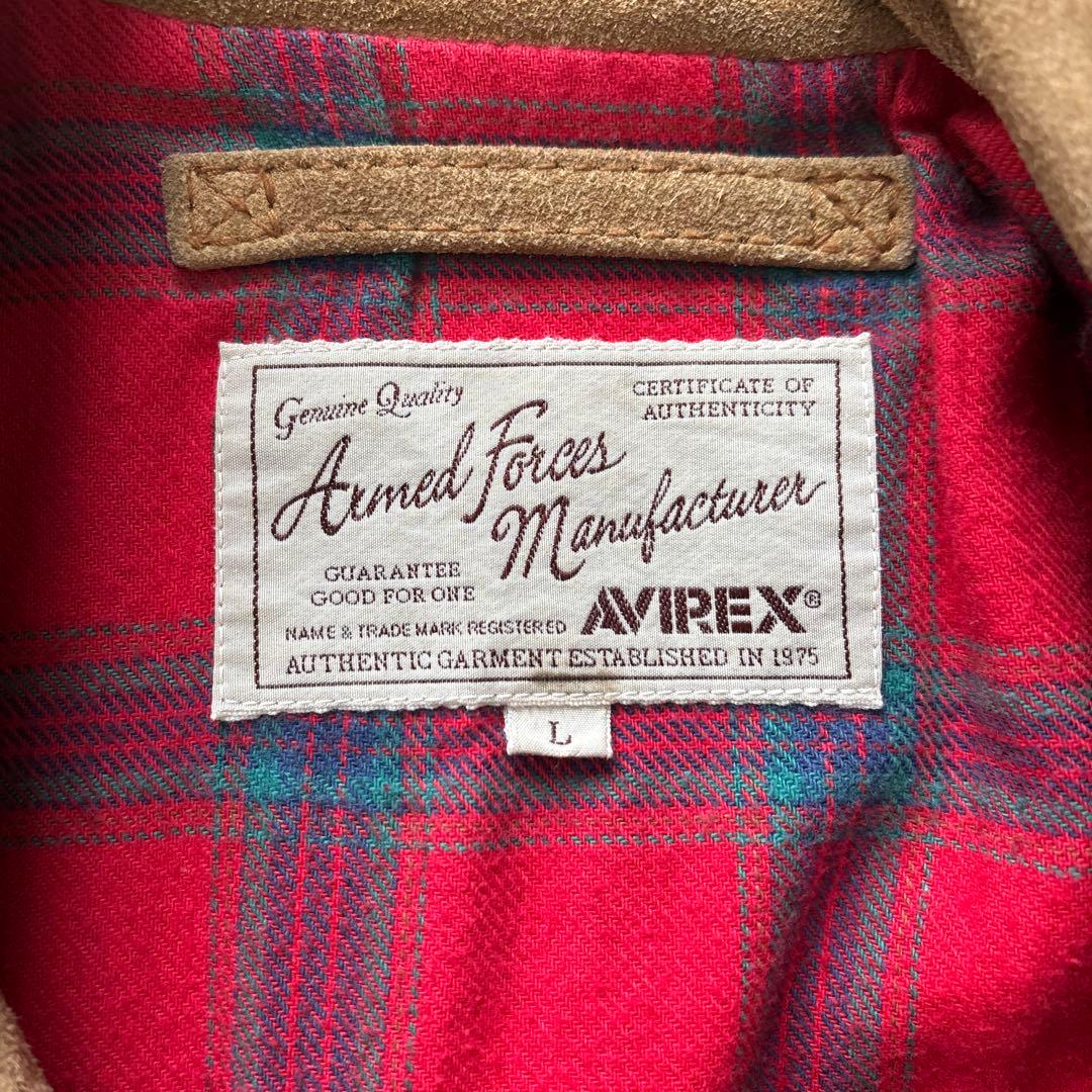 AVIREX パッチ付きレザージャケット L