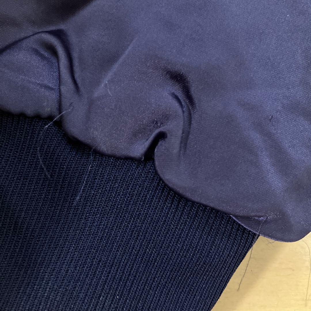 11.21 ヴィンテージ 沖縄 スカジャン 龍 ドラゴン ネイビー 刺繍 古着