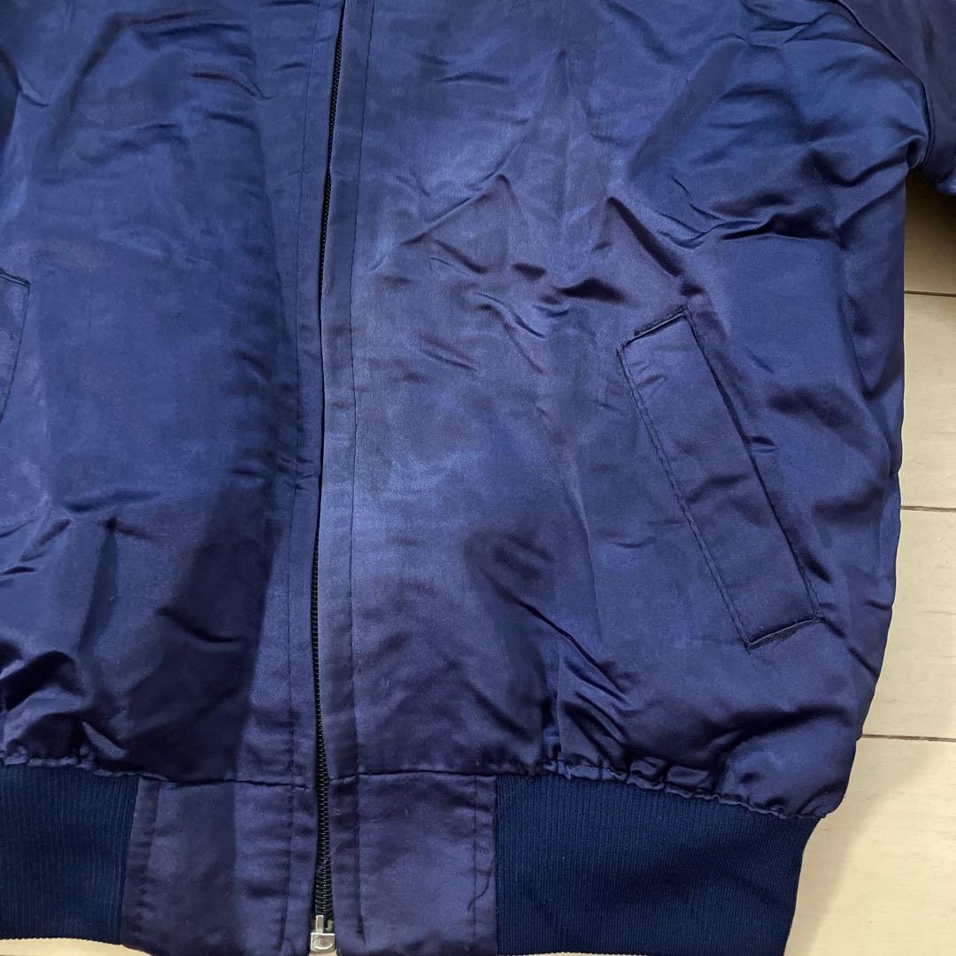 11.21 ヴィンテージ 沖縄 スカジャン 龍 ドラゴン ネイビー 刺繍 古着