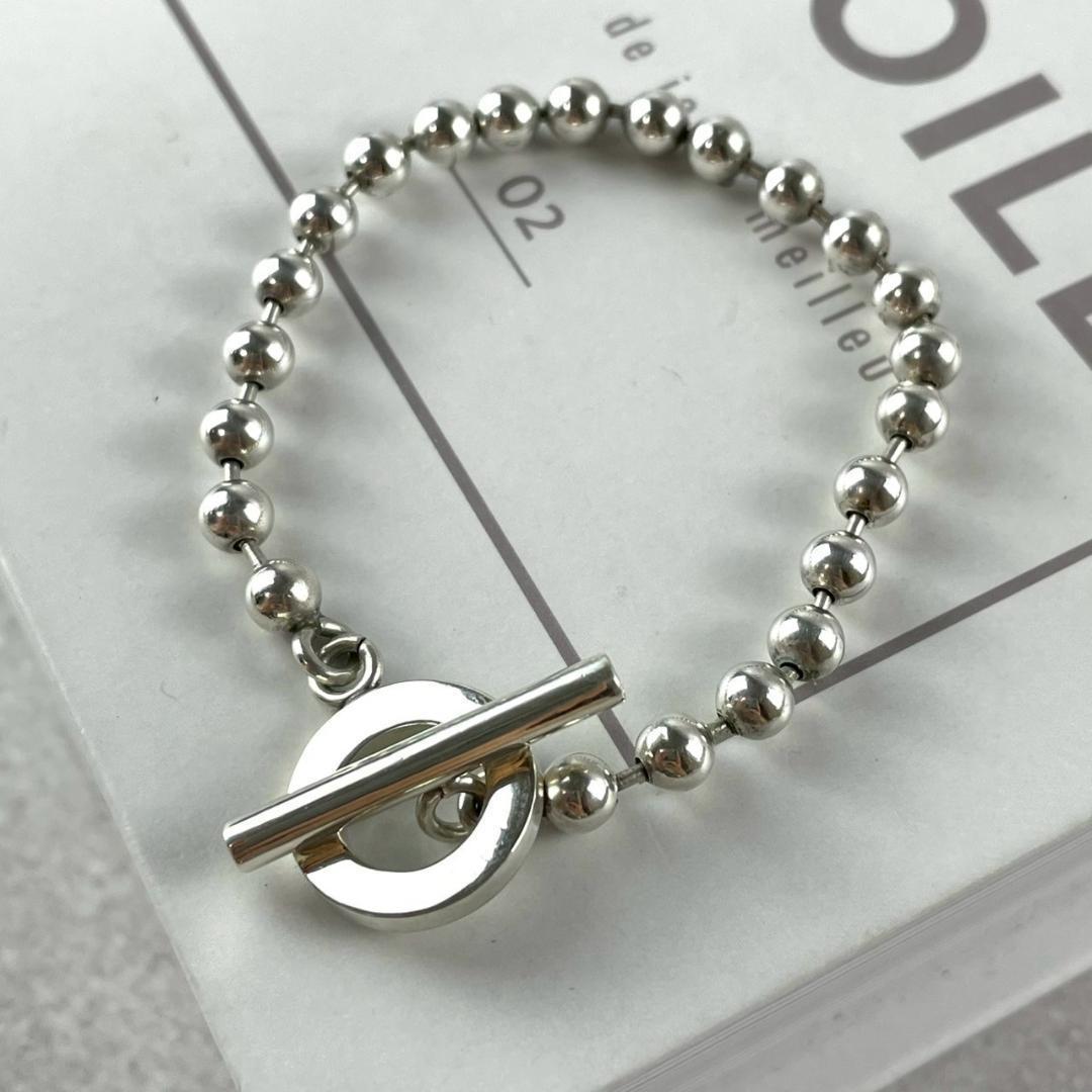 極美品✨ GUCCI グッチ ボールチェーン シルバーブレスレット ロゴ トグル
