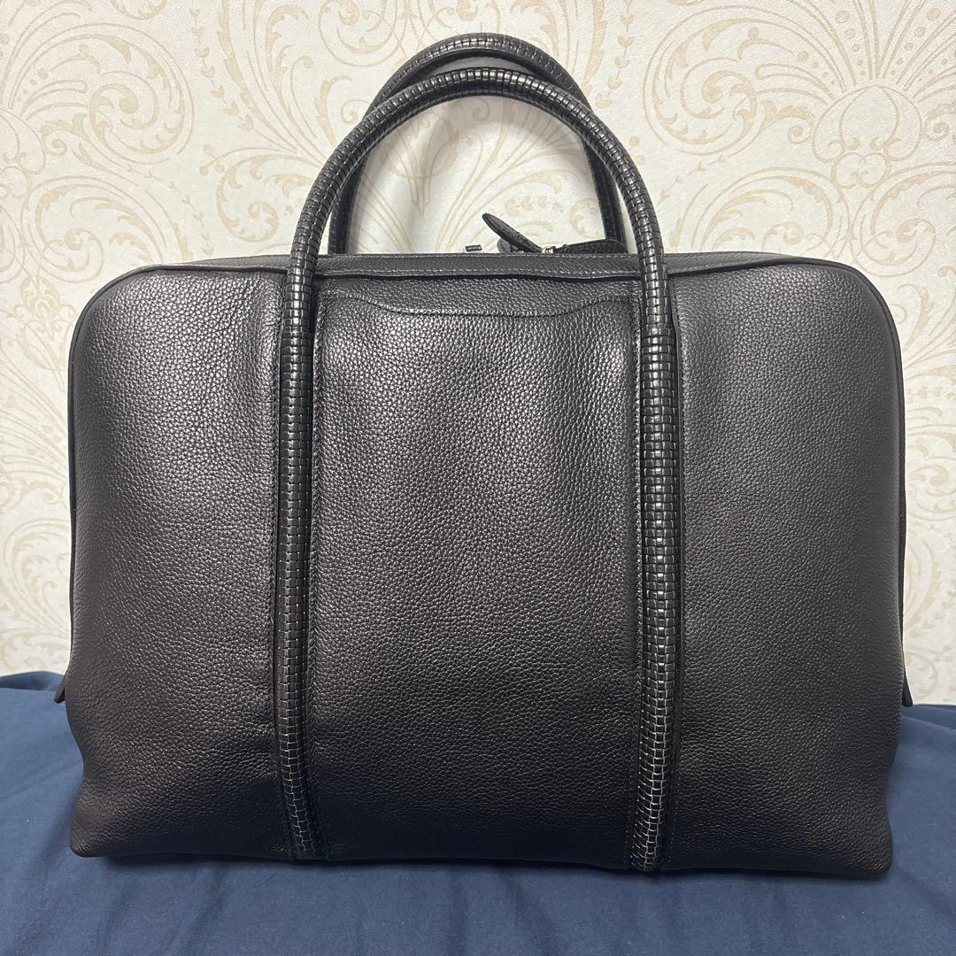 PELLE MORBIDA ブラックレザービジネスバッグ