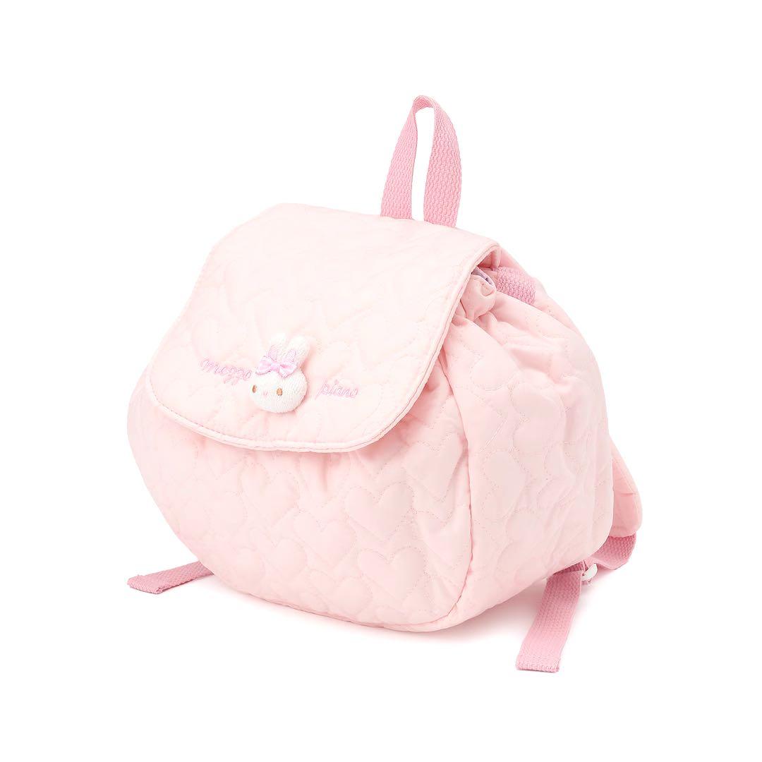 メゾピアノ ハートキルトリュック ウサギマスコットつき