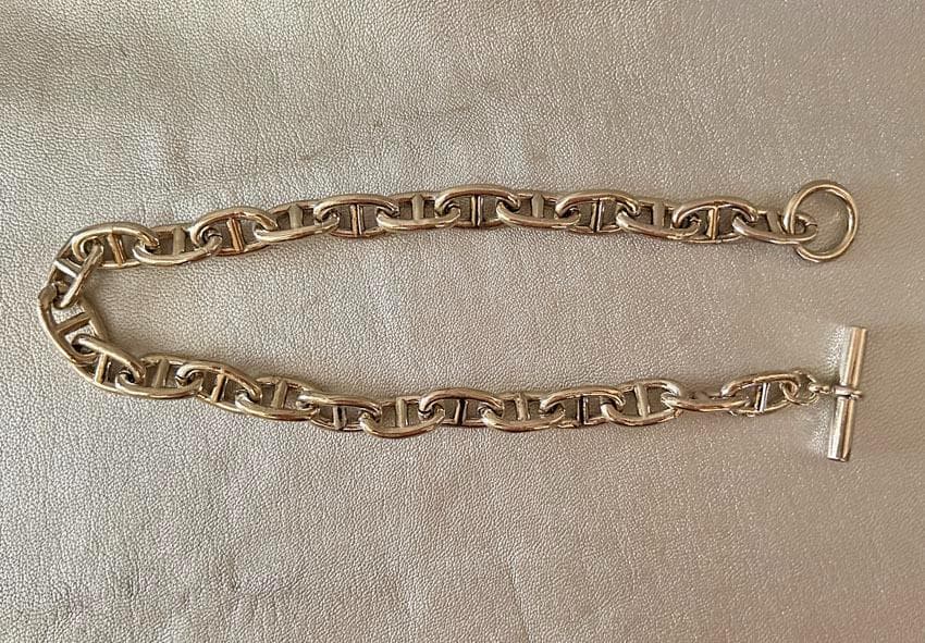 重厚 ネックレス アンカーチェーン シルバー バングル マンテル ヴィンテージ