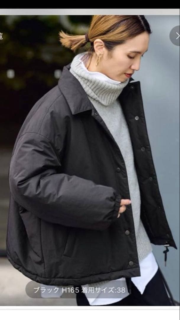 や*と様 FRAMeWORK 撥水防風ポンチョコート　ブラック　サイズ38