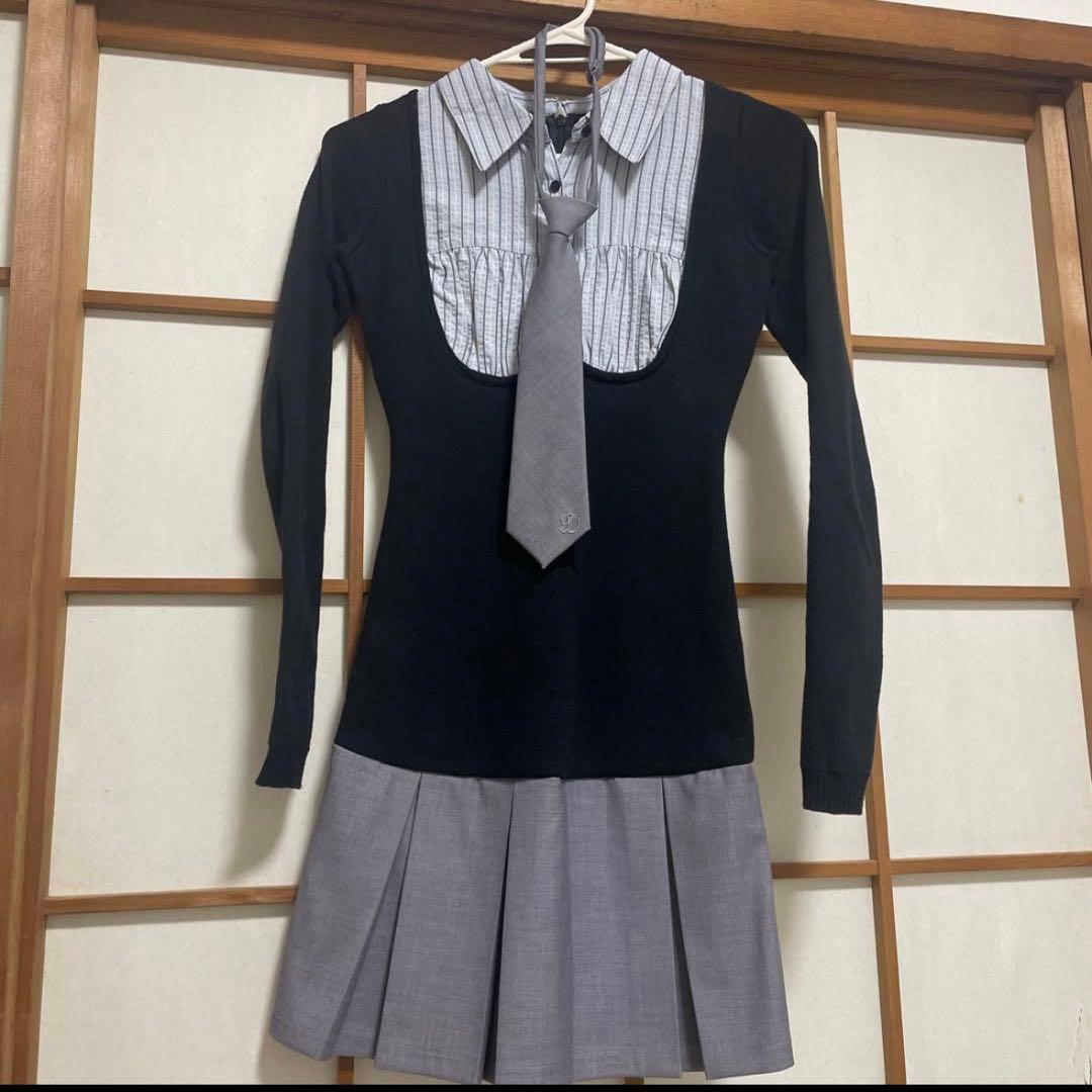 Darich シャツドッキングニットミニワンピース　FL