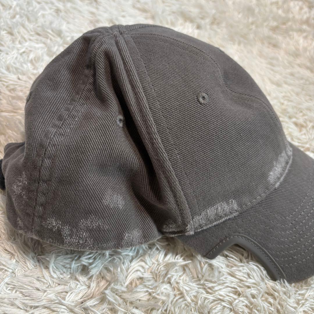 24AW バレンシアガ　ベースボールキャップ　ダメージ加工　グレー