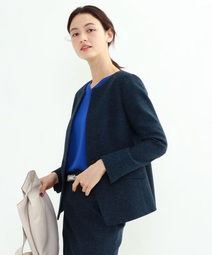 定価5万 タグ付✨️INDIVI マルチネップ パンツスーツ ネイビー 38