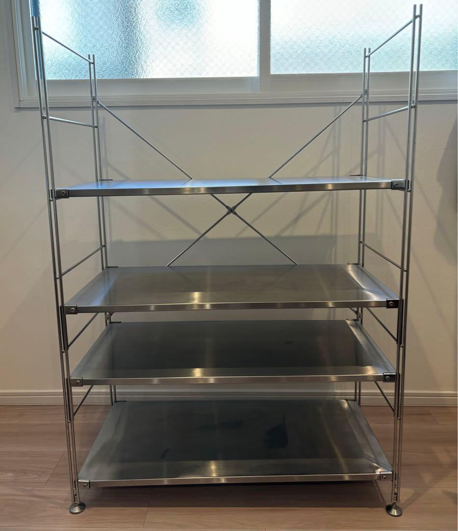 MUJI無印ステンレスユニットシェルフワイド中　幅86×奥行41×高さ120ｃｍ