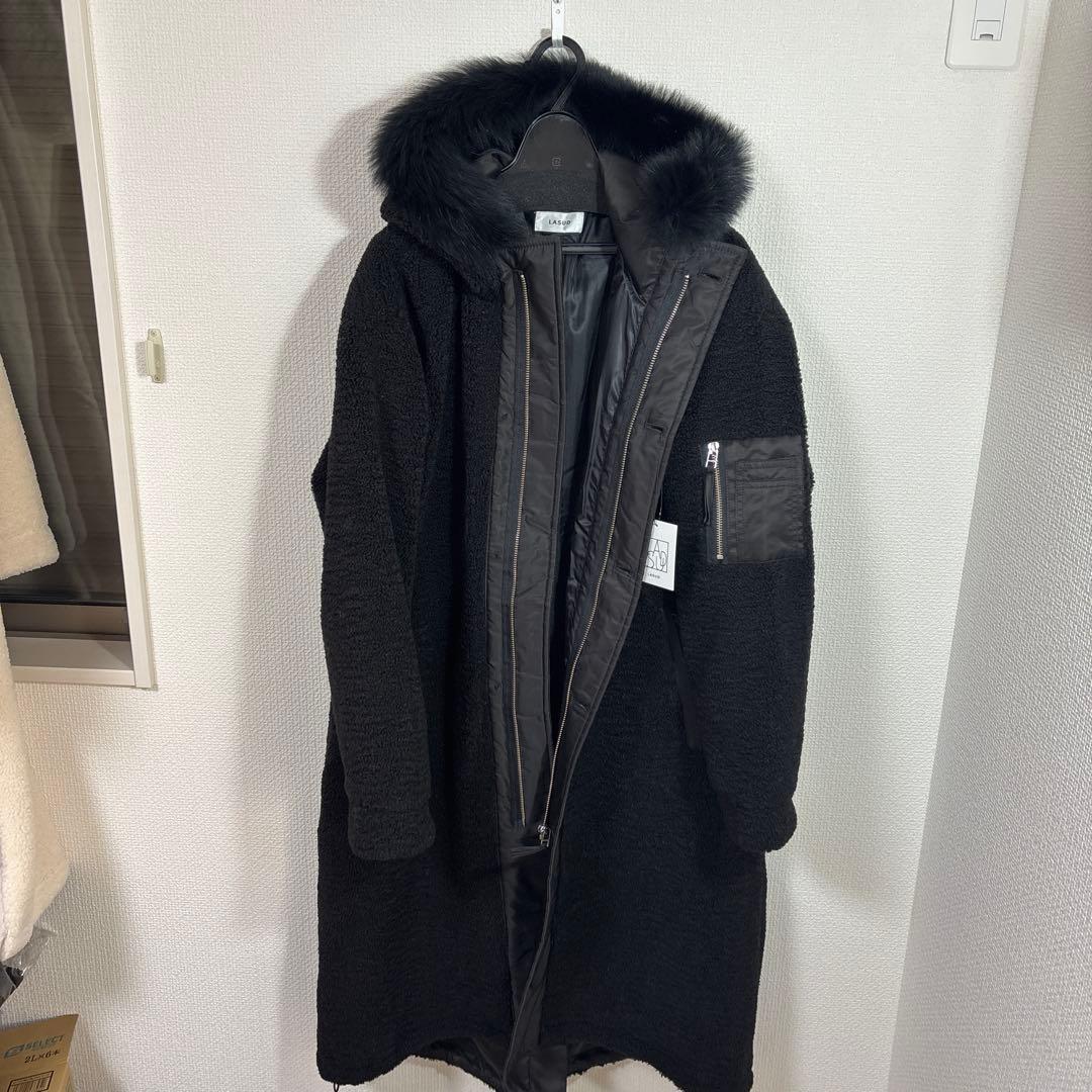 楽*々様 オークション出品 LASUDファーボアコート未使用品サイズ9号　定価3