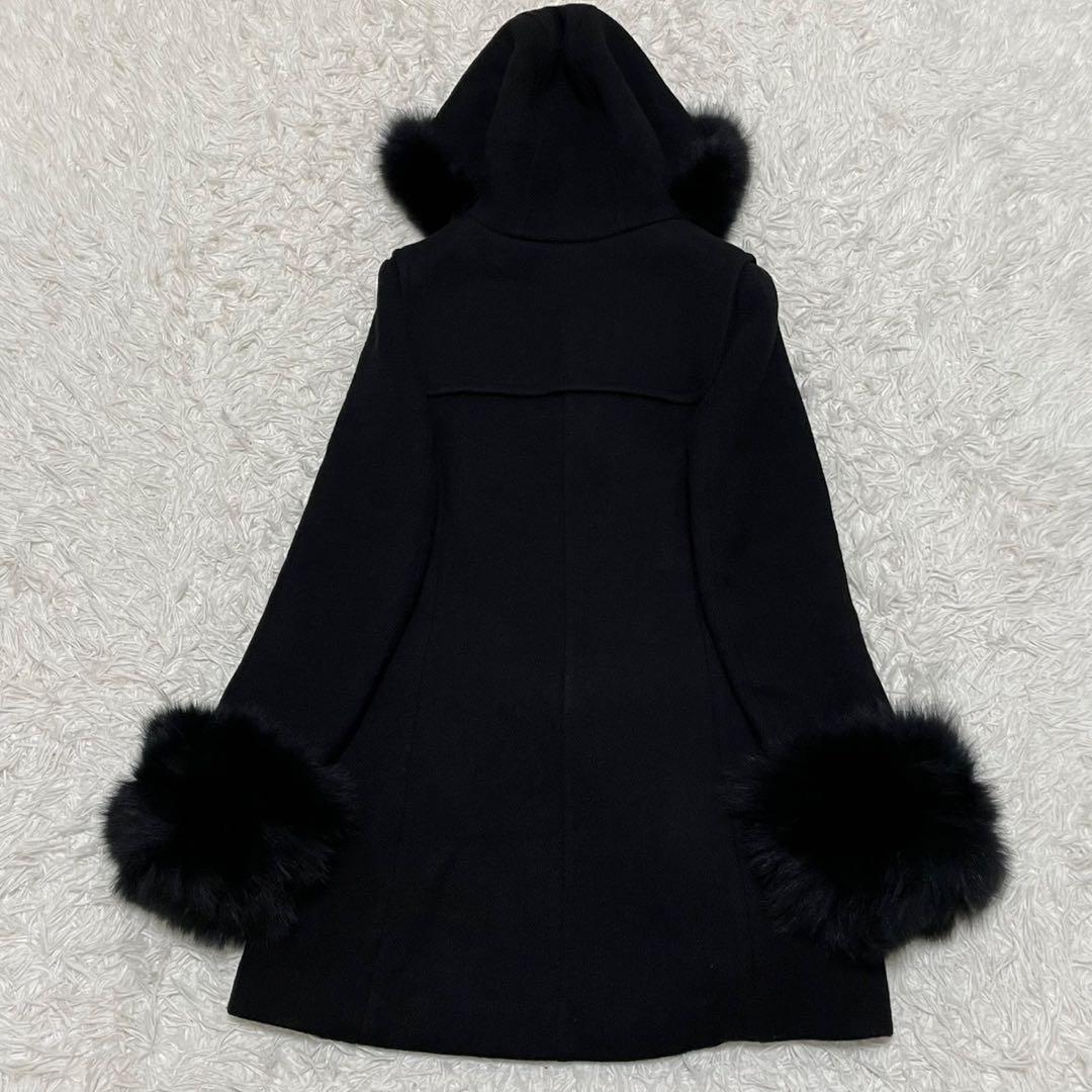 美品 スナイデル 10周年記念 ダッフルコート ファー ウール 黒 0 S相当