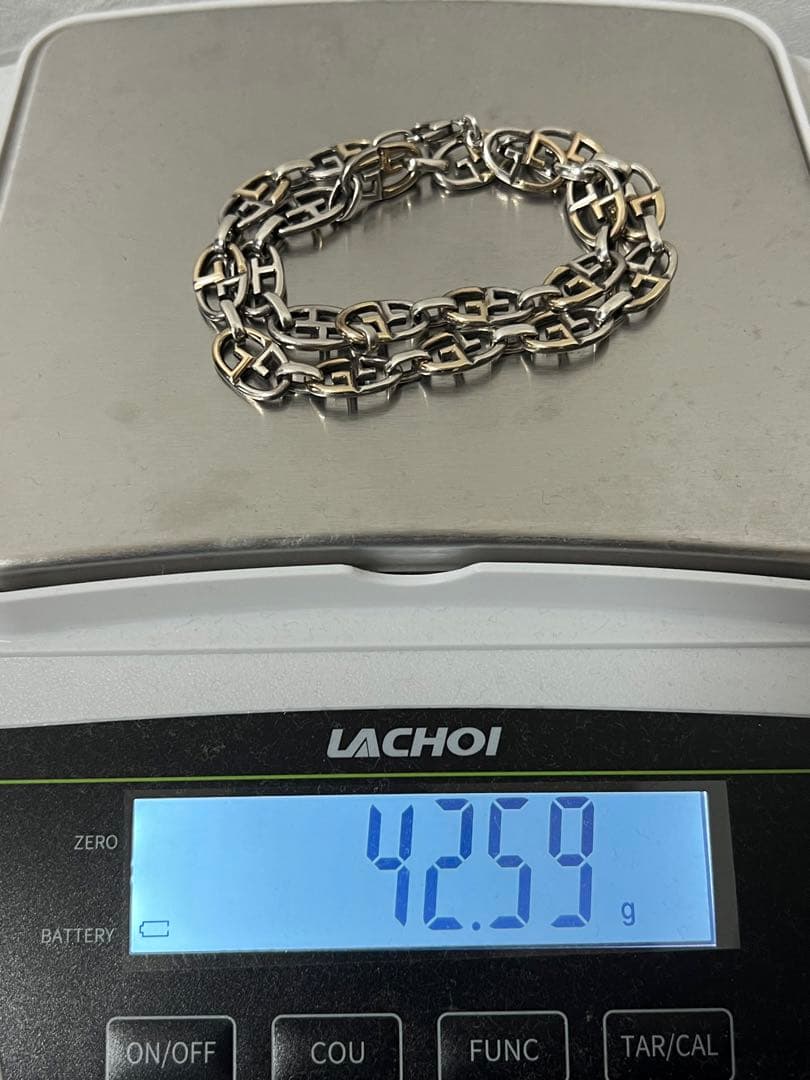 グッチ オールドグッチ Gリンク ネックレス SV YG コンビ 希少