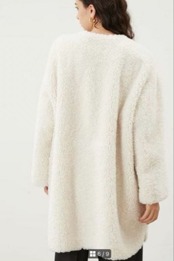 RCRN♡ 　MilaOwen 　ノーカラーシャツカーブボアコート