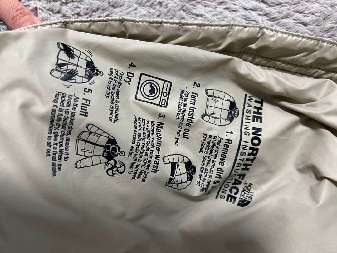 THE NORTH FACE フード付きダウンジャケット 2XL ベージュ
