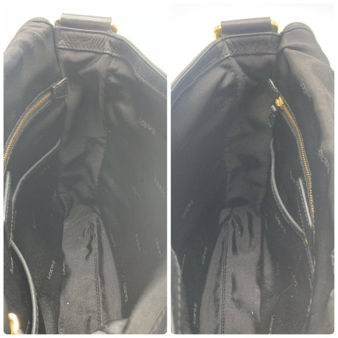 ロエベ ショルダーバッグ メッセンジャー ロゴ刻印 コーティングキャンバス