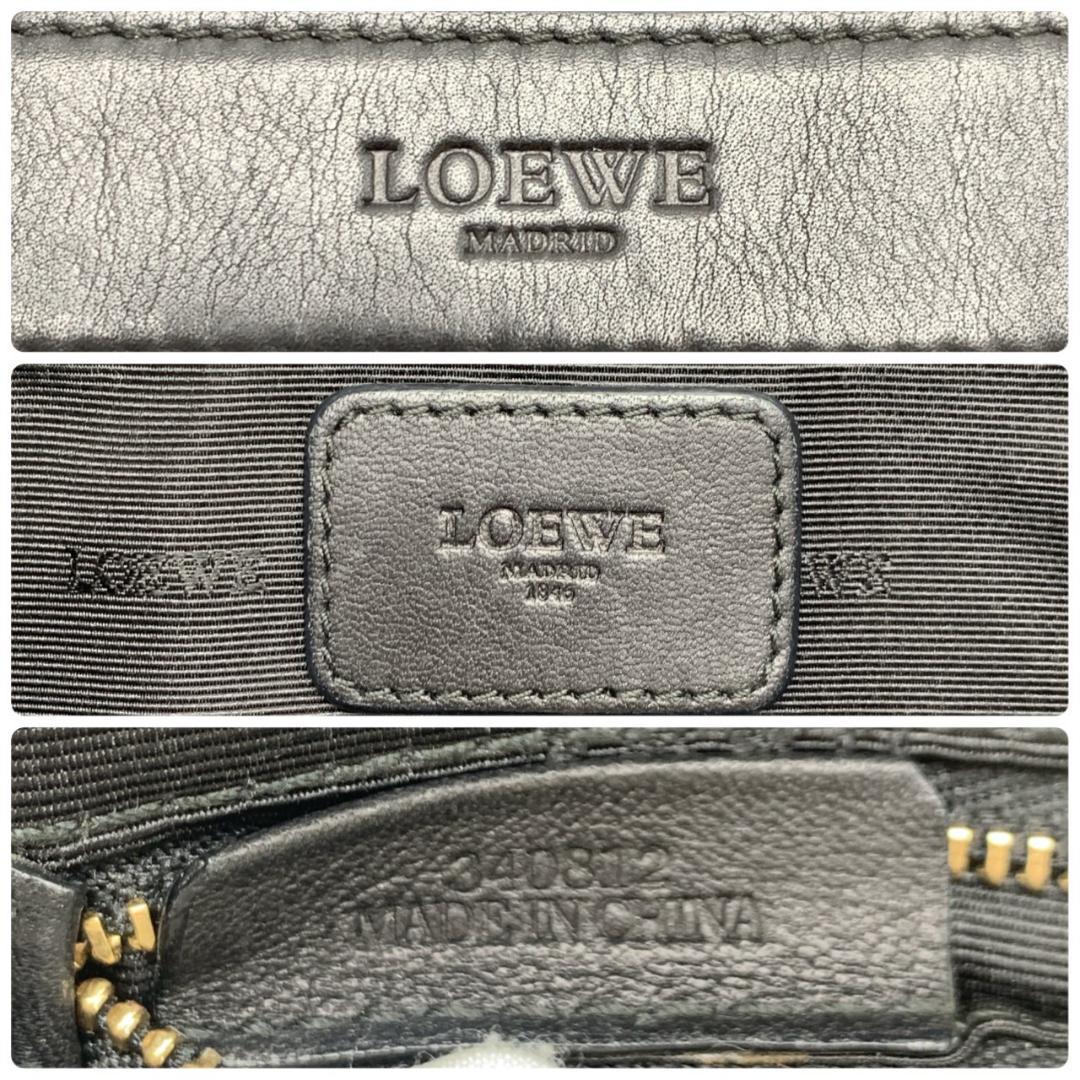 ロエベ ショルダーバッグ メッセンジャー ロゴ刻印 コーティングキャンバス