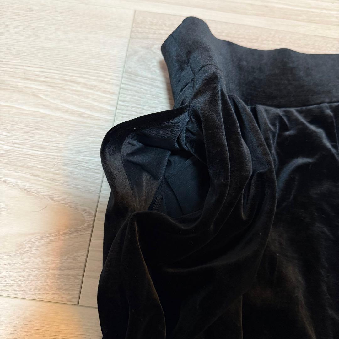 デイジーリン フォクシー FOXEY 黒 ベルベット ガウチョパンツ 38