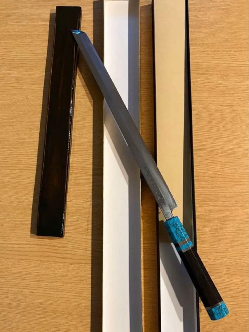 有次 刺身包丁 先丸 白ニ鋼 特製　尺. 刃渡り32cm 日本製