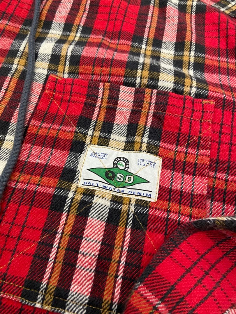 Quiksilver フード付きネルシャツ L