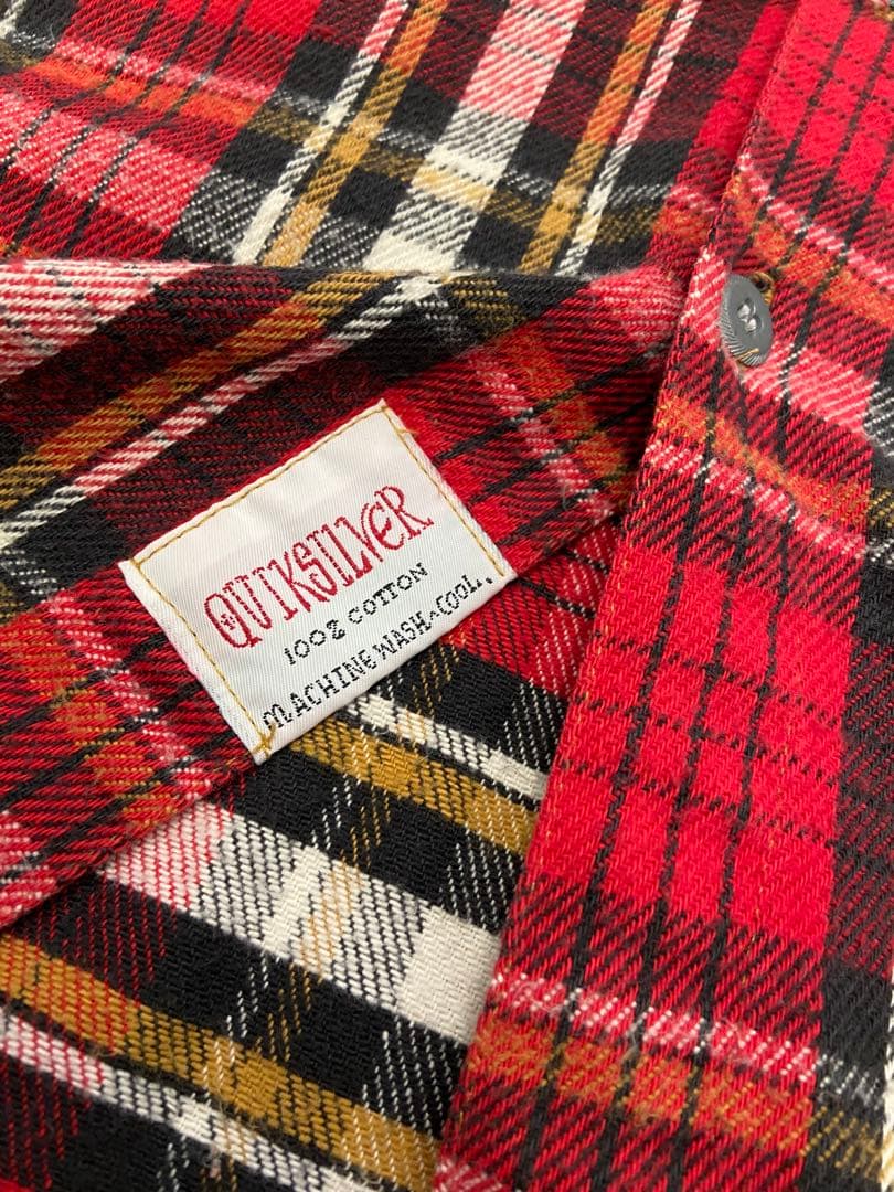 Quiksilver フード付きネルシャツ L