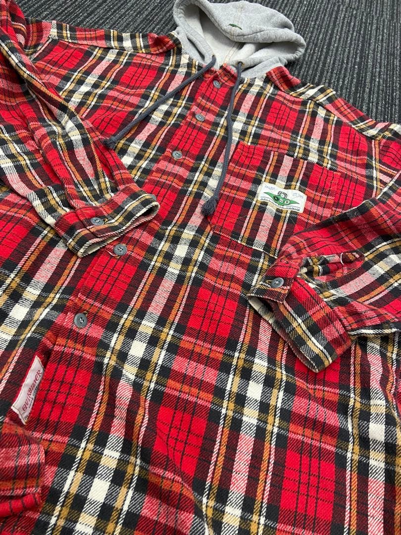 Quiksilver フード付きネルシャツ L