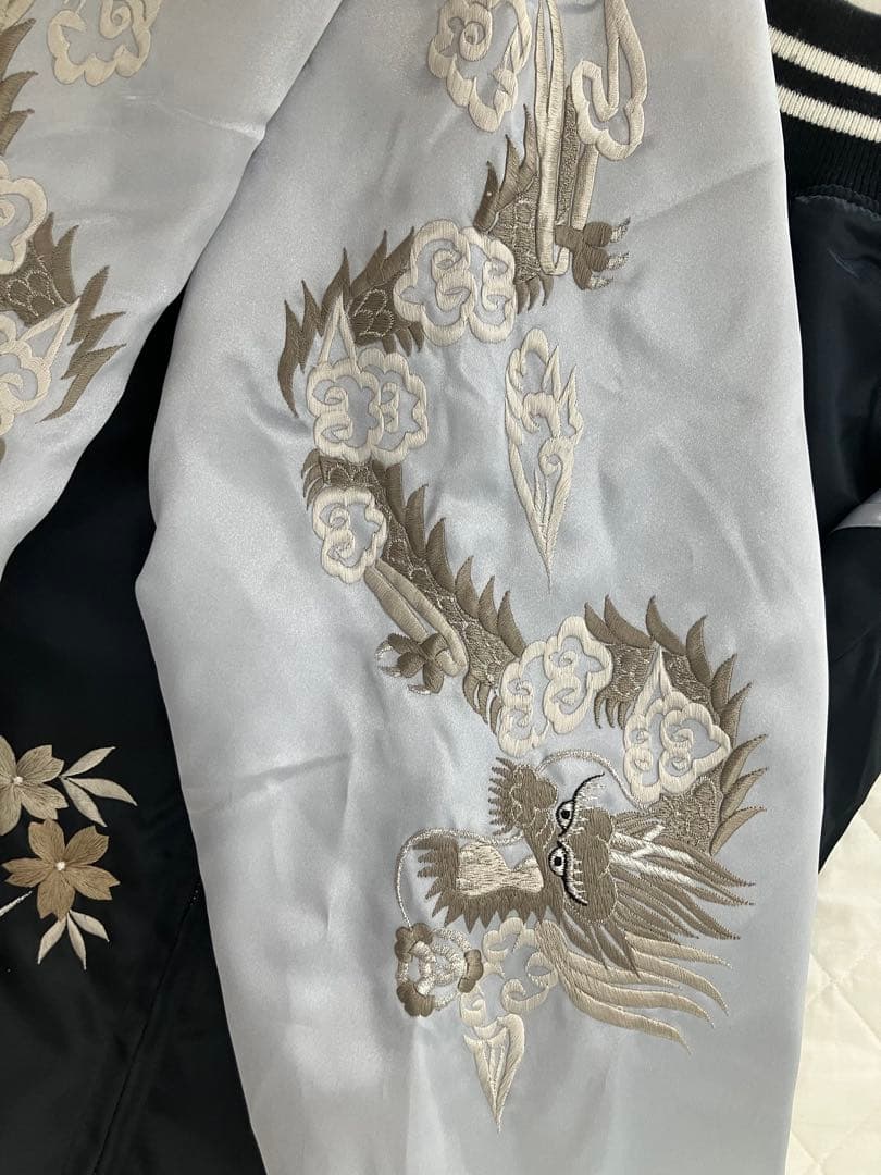 刺繍 ベロアスカジャン 龍 ドラゴン 横須賀
