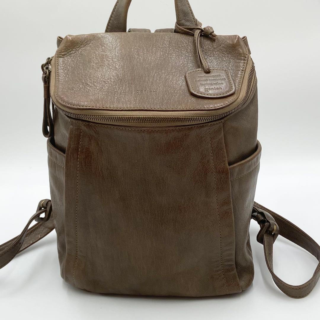 genten ゲンテン　リュック　ゴートベーシック　レザー　カーキ