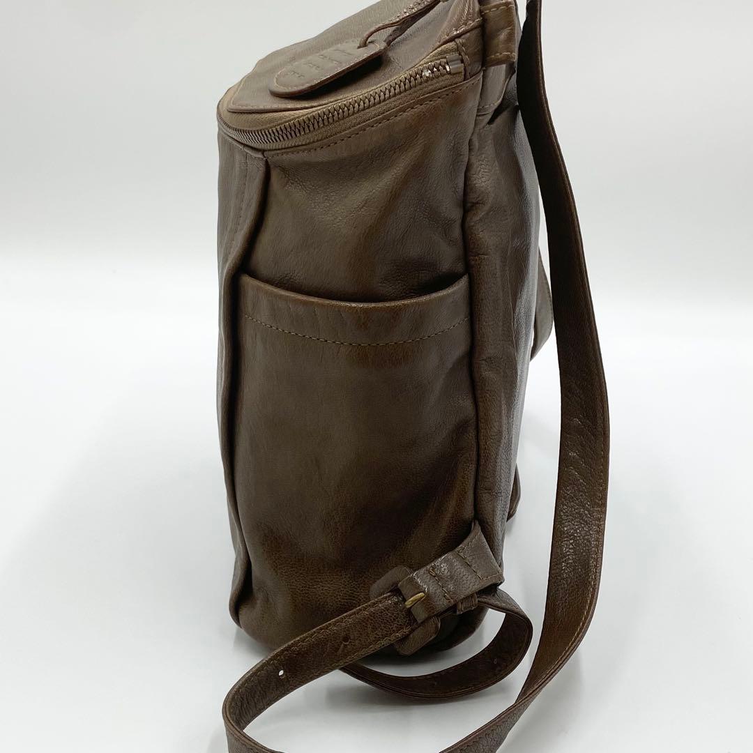 genten ゲンテン　リュック　ゴートベーシック　レザー　カーキ