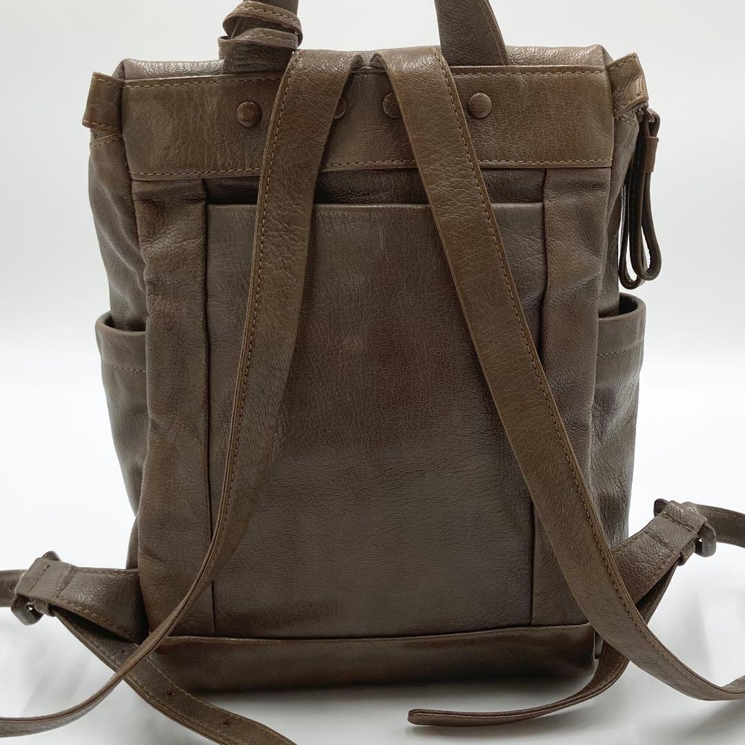 genten ゲンテン　リュック　ゴートベーシック　レザー　カーキ