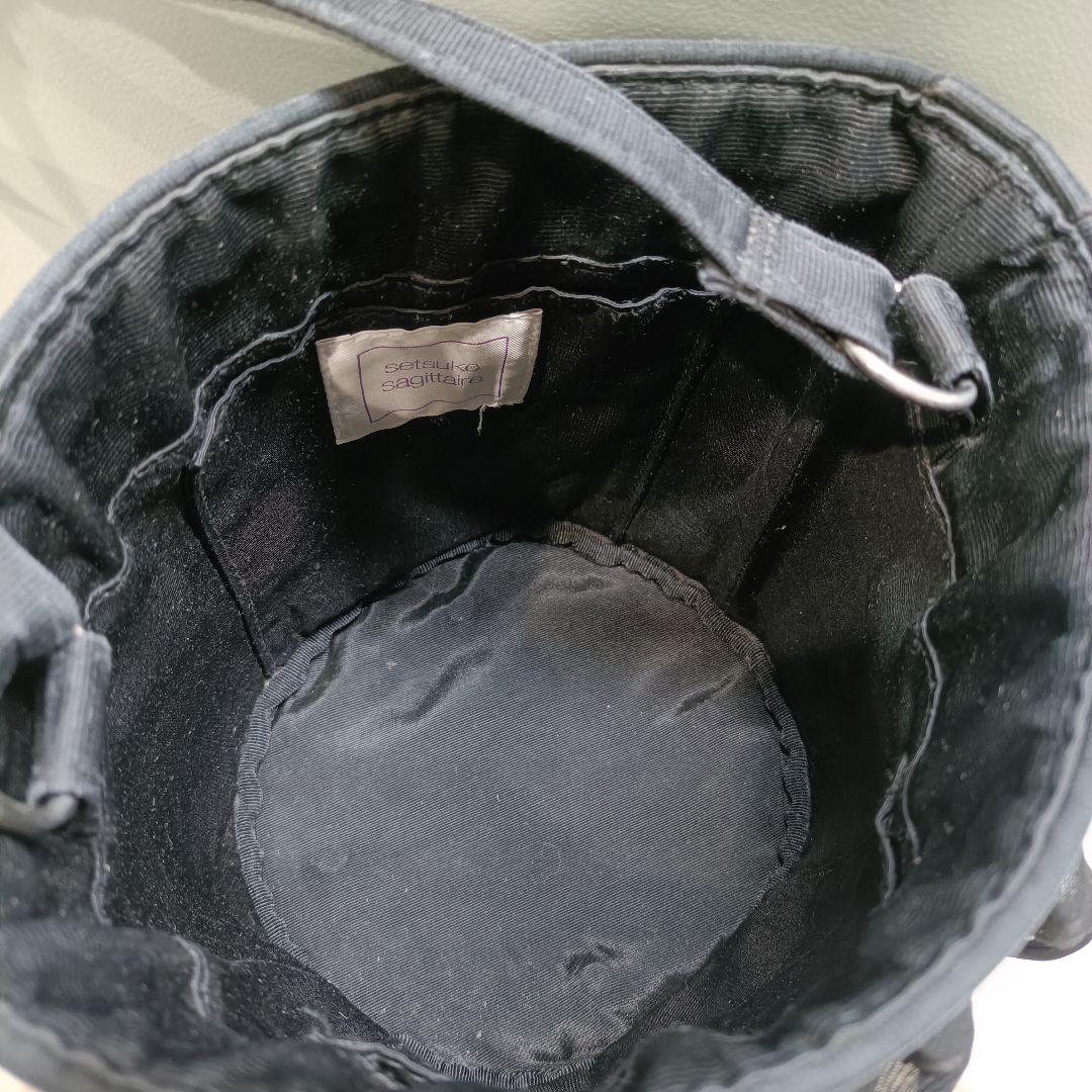 セツコサジテール シティ 2way バケツバッグ ブラック ドット フリル