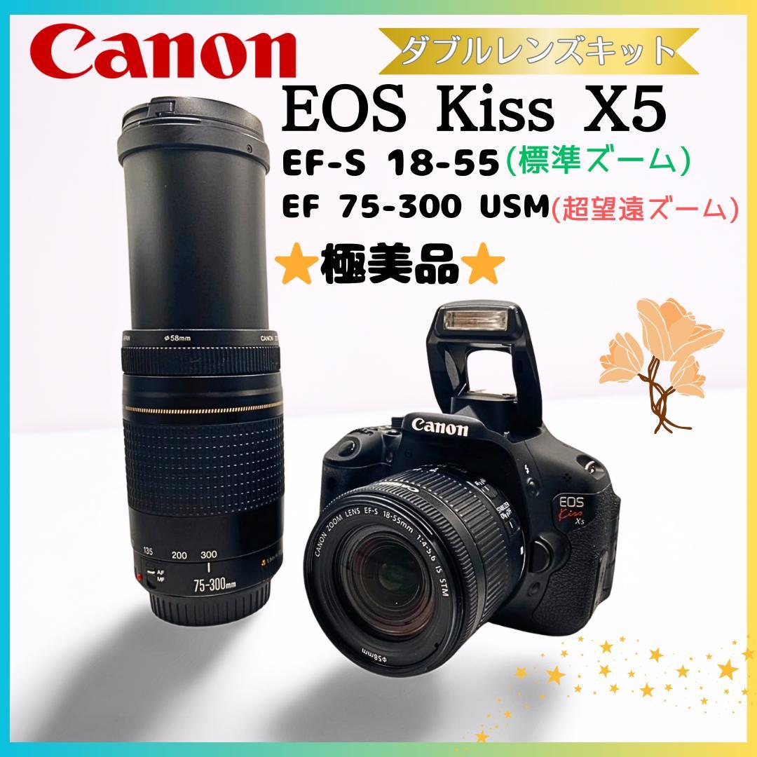 ❤️お得なフォロー割❤️ キャノンCanonKissX5極美品ダブルレンズキット