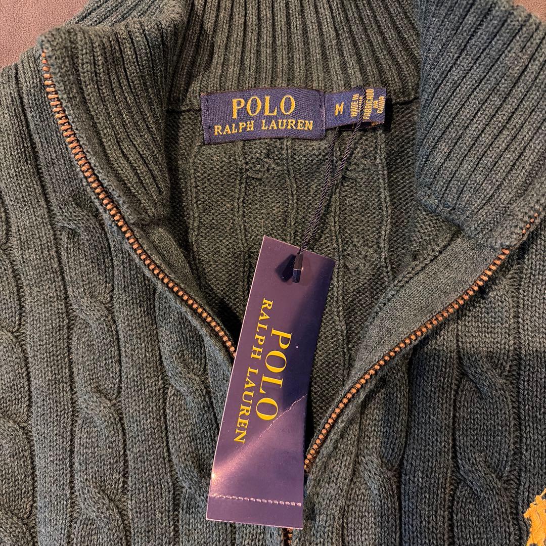 【新品未使用】POLO ラルフローレン メンズ ハーフジップ グリーンM