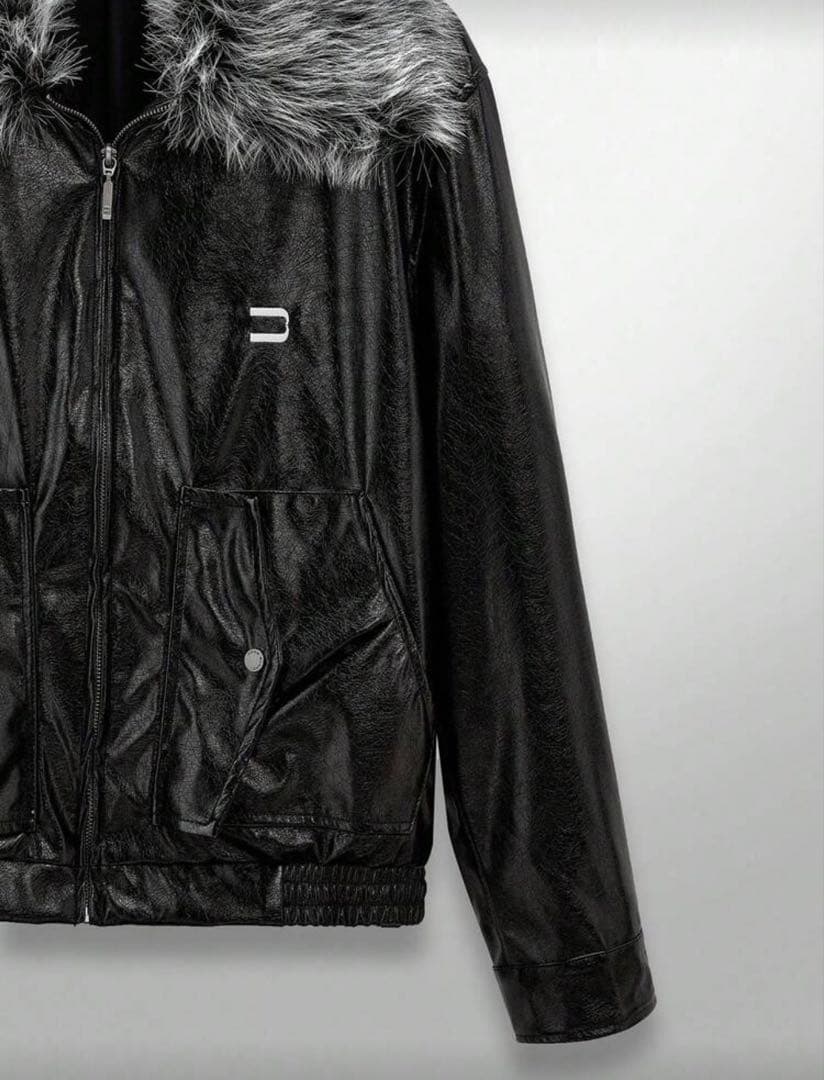 00s レザーファージャケット　グランジ　Y2K パンク